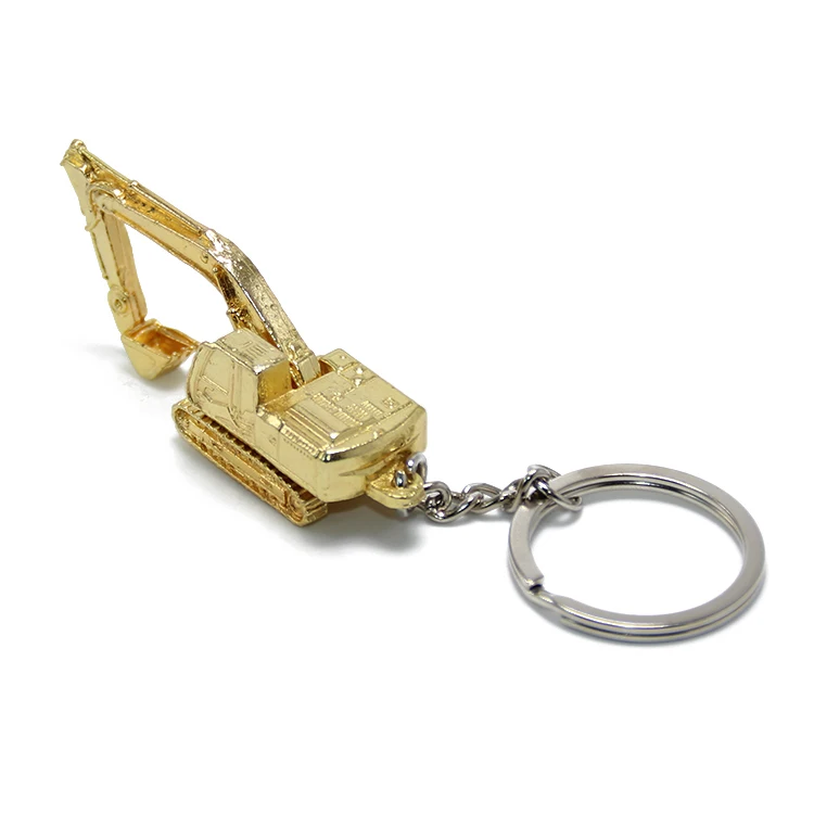 Roller Loaders Backhoe Shovel Truck Car Model Key Chain Ring Holder Bulldozers Digger Machines