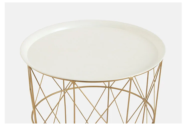 Creative Metal Geometric Home Decor Designer Tea Coffee Table Storage Basket