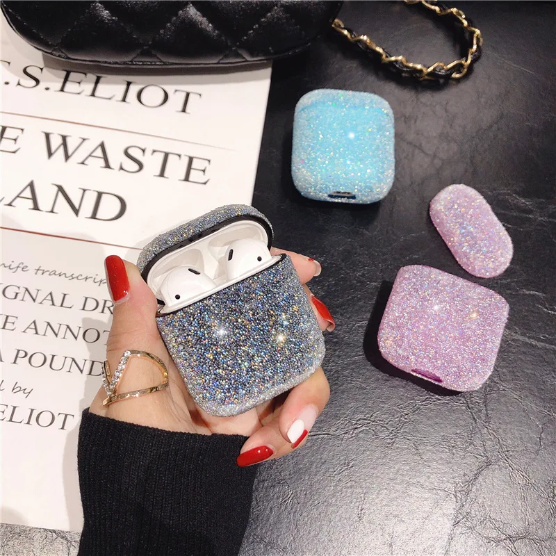
Hot Luxury resin gel Diamond neon AirPods case for Women Bling Crystal Anti-lost Cover for Airpods 1 2 3 Wireless Charging Cases 