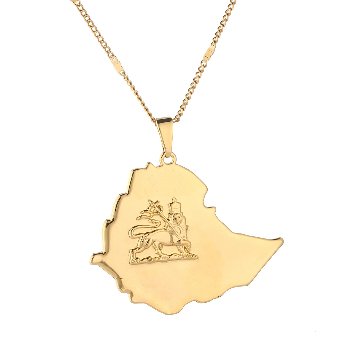 Gold Color Suriname Map Pendant Necklaces Stainless Steel Jewelry Ethnic Gifts 
