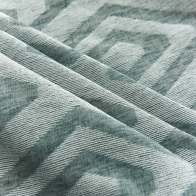 Modern Style 100% Polyester Rhombus Haze Blue Sheer Fabric Voile