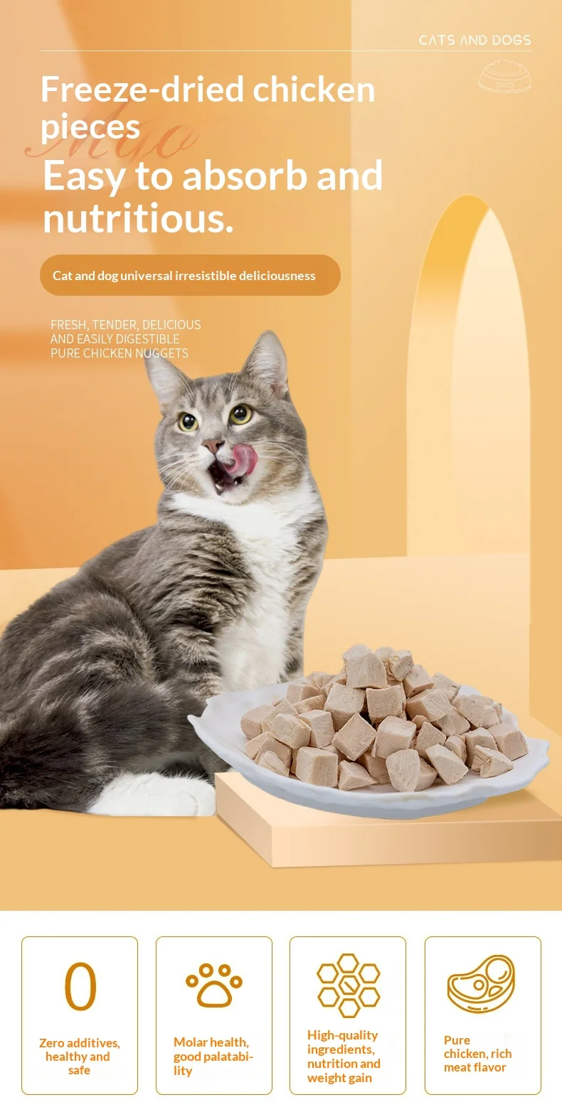 Freeze-dried Chicken & Chicken Breast Pellets 500g Cat & Dog Treats with Beef & Duck Meat-Shandong Reward Snacks supplier
