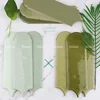 Ins style decor feather pattern glossy green glazed restaurant shower bathroom kitchen wall ceramic irregular shaped tiles