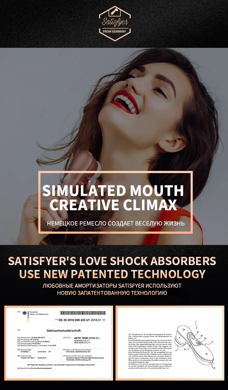 German Satisfyer Pro 2 Sucking Vibrators G Spot Clit Stimulation Vibration Nipple Sucker Erotic