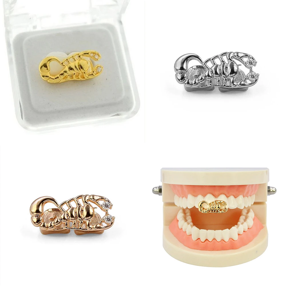 Copper Alloy Gold Plated Single Scorpion Hip Hop Grills Hip Hop Tooth