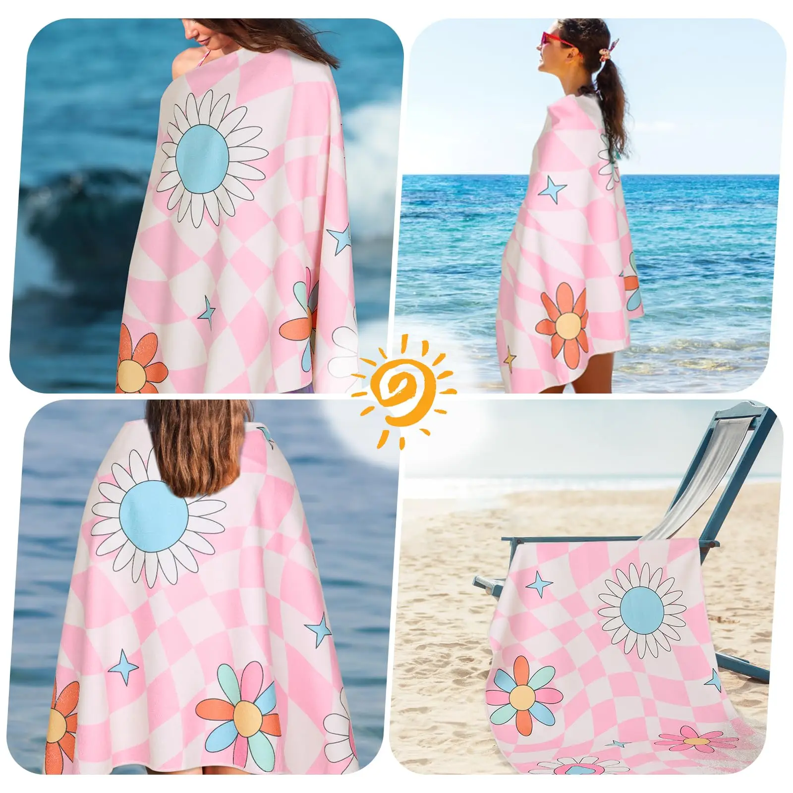 Microfiber Oversized Beach Towel Quick Dry Sand Proof Absorbent Compact Blanket Lightweight for Swimming Sports Beach supplier