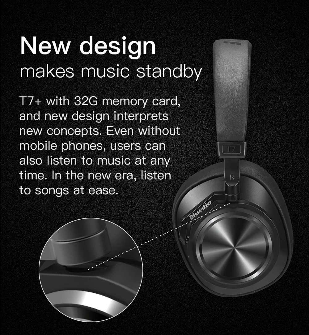 2020 NEW Liwei Bluedio New arrival T7+ Earphone China User Defined ANC Support SD Card Step Counting music headphone for PC - ANKUX.COM