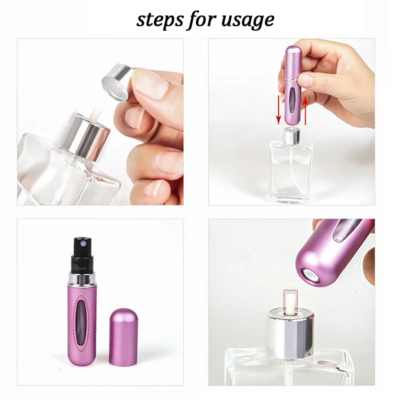 Mini Botella De Perfume Recargable Portátil De 5ml,Atomizador,Botella