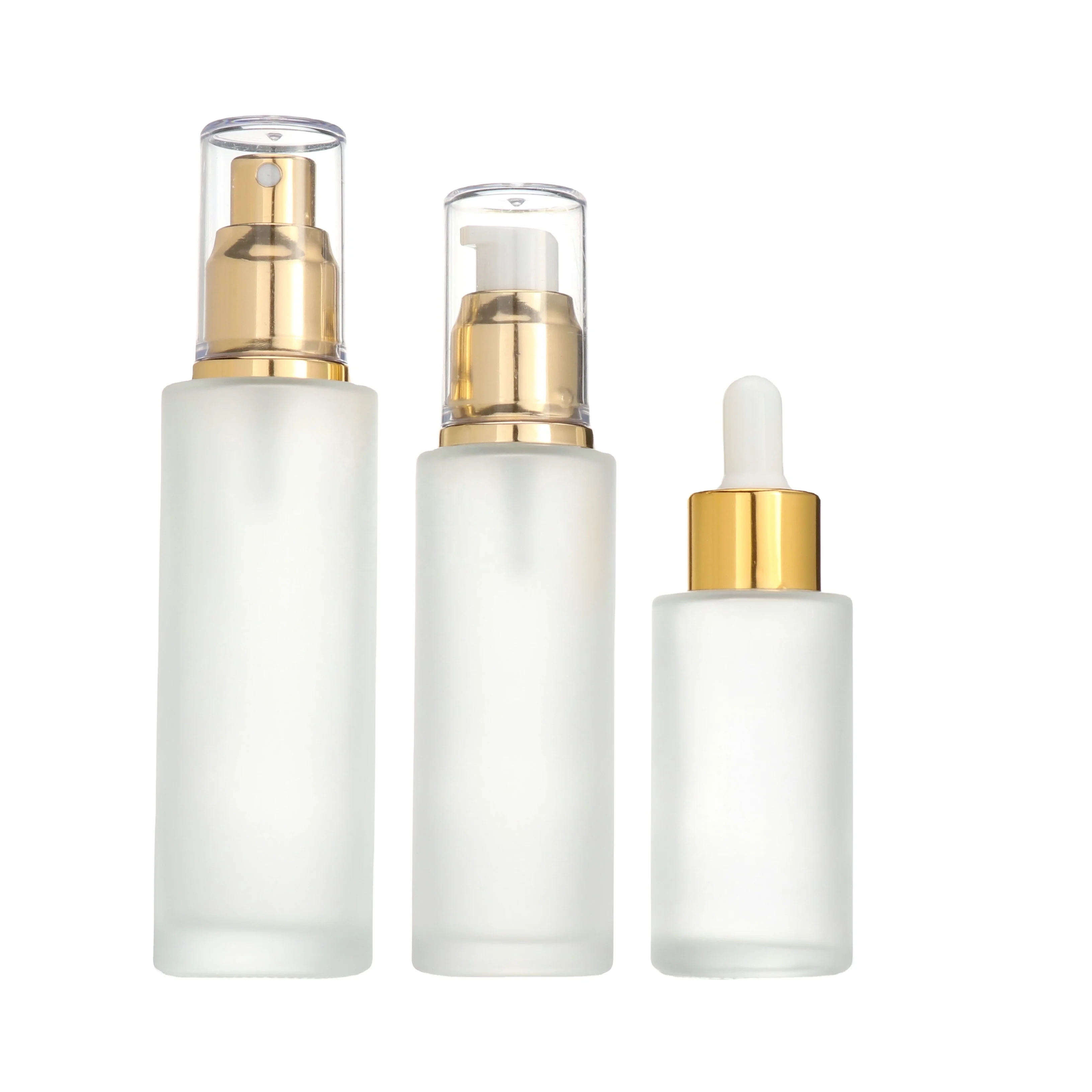 Face Serum Glass Bottle Matt White Frosted Cylinder Dropper Bottle 20ml