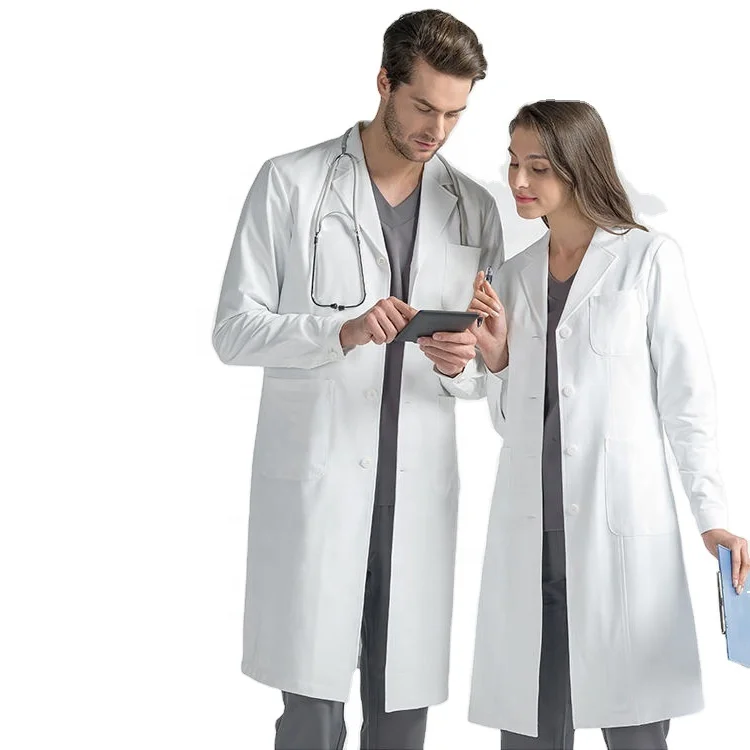 High Quality Lab Coats White Unisex Uniform Scrubs Medical Hospital