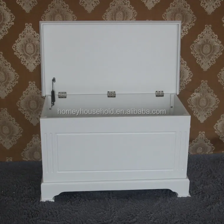 large white wooden toy chest