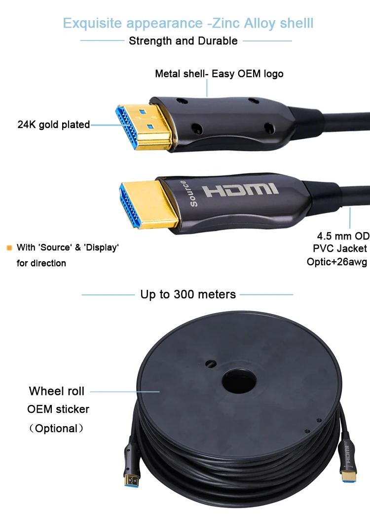Super Speed HDMI Long Fiber 8K@60hz 4K@120hz HDMI AOC 8K HDMI Active Optical Cable - ANKUX.COM