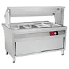 Buffet Server and Fast Food Warmer Steel Food Tray Cabinet/Glass Top Restaurant Catering Electric Bain Marie Showcase Factory