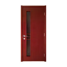 جوفاء الأساسية MDF أو الخشب الرقائقي أبواب الحمامات المنزلية مع إدراج الزجاج قشرة باب الكرز