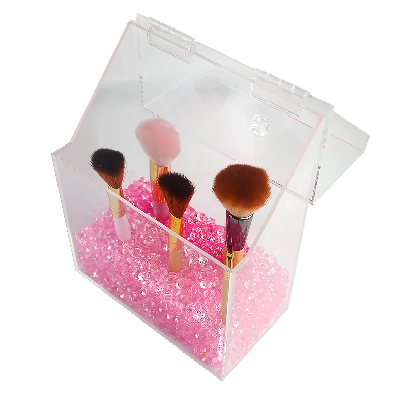 Multicolor Crystal Beads Transparent Makeup Organizer Cosmetic Storage