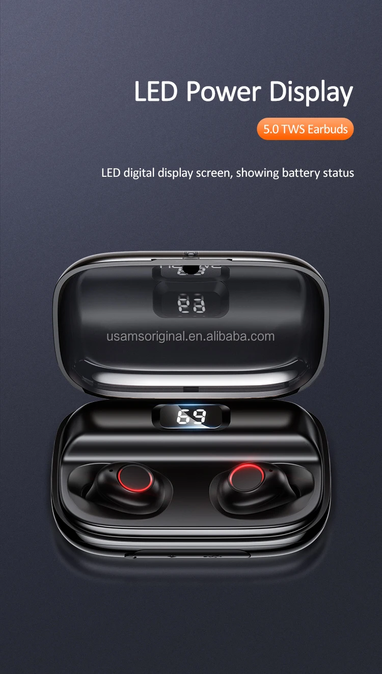 USAMS 2019 Amazon Hot Sell Sport stereo music handsfree TWS True Bluetooth Headphone Earphone Wireless Earbuds - ANKUX.COM