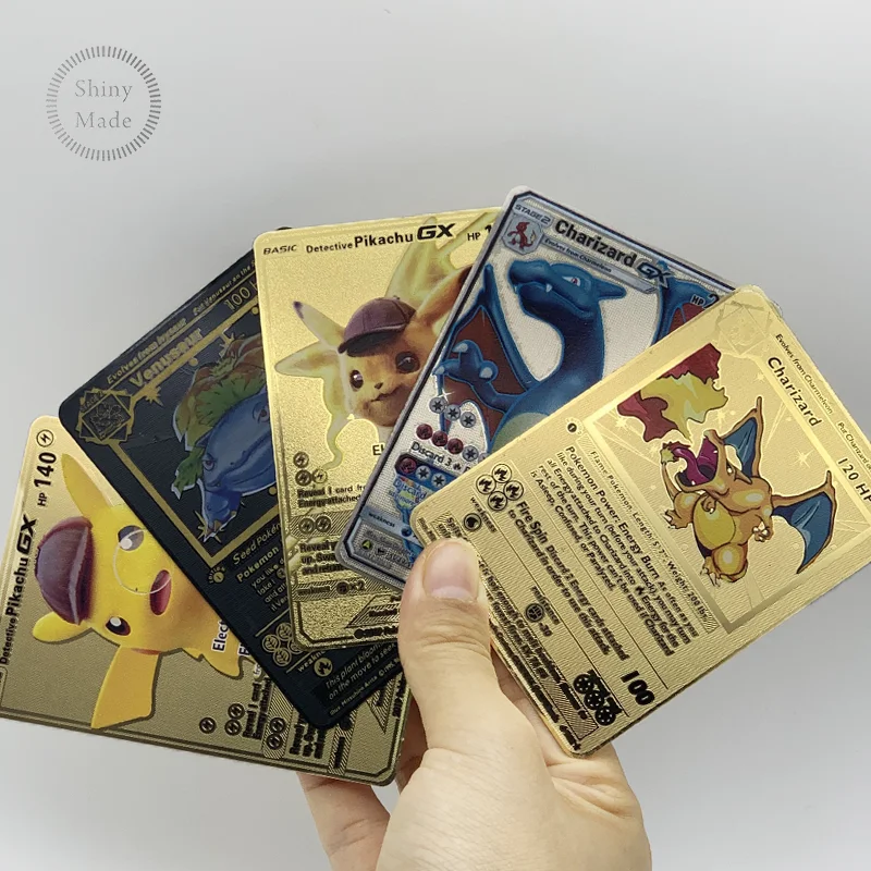 3 Starter Pokemon Gold Metall 3er Rahmen Pokemon Karten Acryl magnetisch inkl
