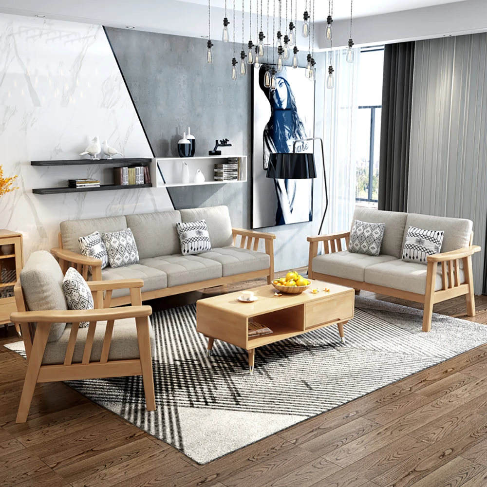 定制实木布艺现代沙发客厅沙发北欧