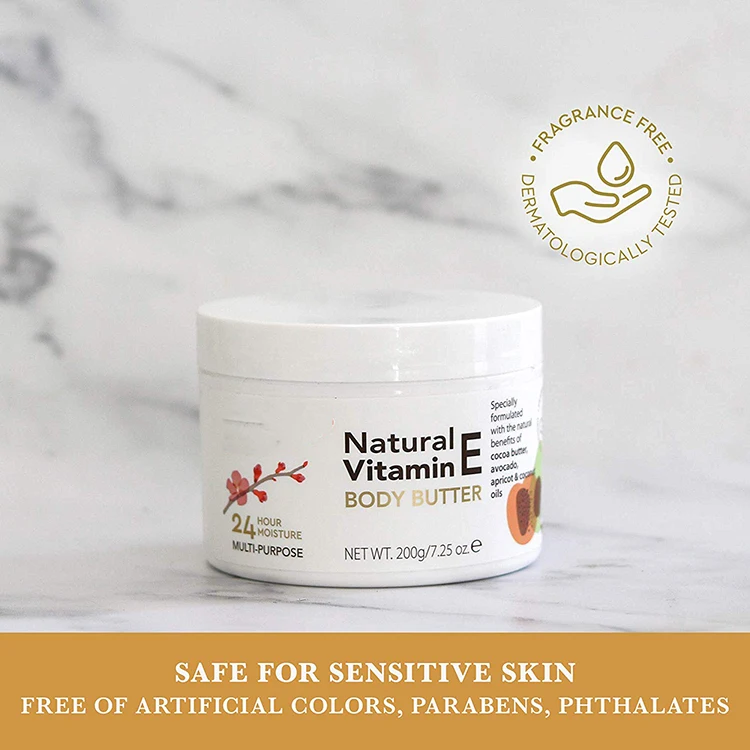 Natural Organic Vitamin E Body Butter Cream Private Label Moisturize