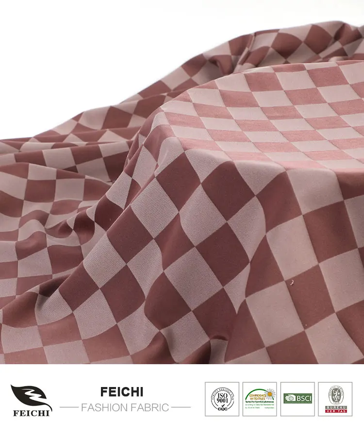 polyester stretch check fabric