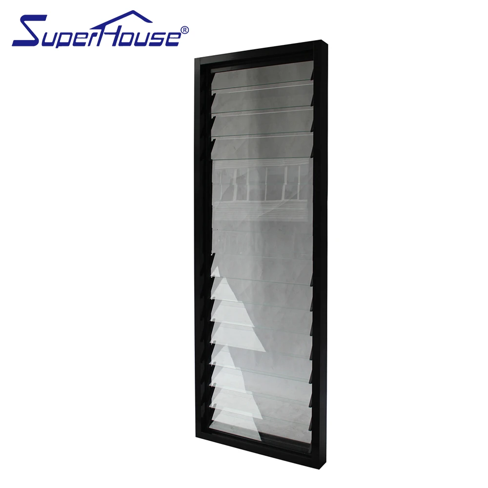 Aluminum frame fixed glass windows sound proof and weather proof fixed louver windows