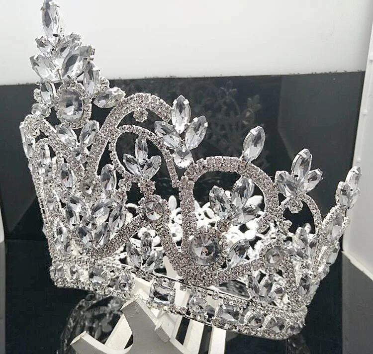 Rhinestone Wedding Crown Beauty Pageant Miss World Beauty Pageant Round