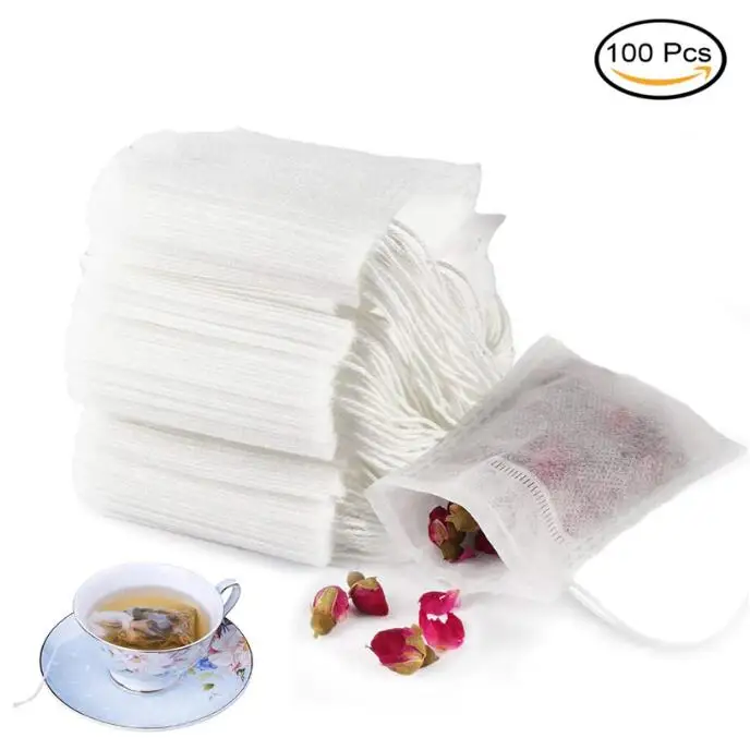 Disposable Tea Bags Heal Seal Filter Paper For Herb Loose Tea Infusers