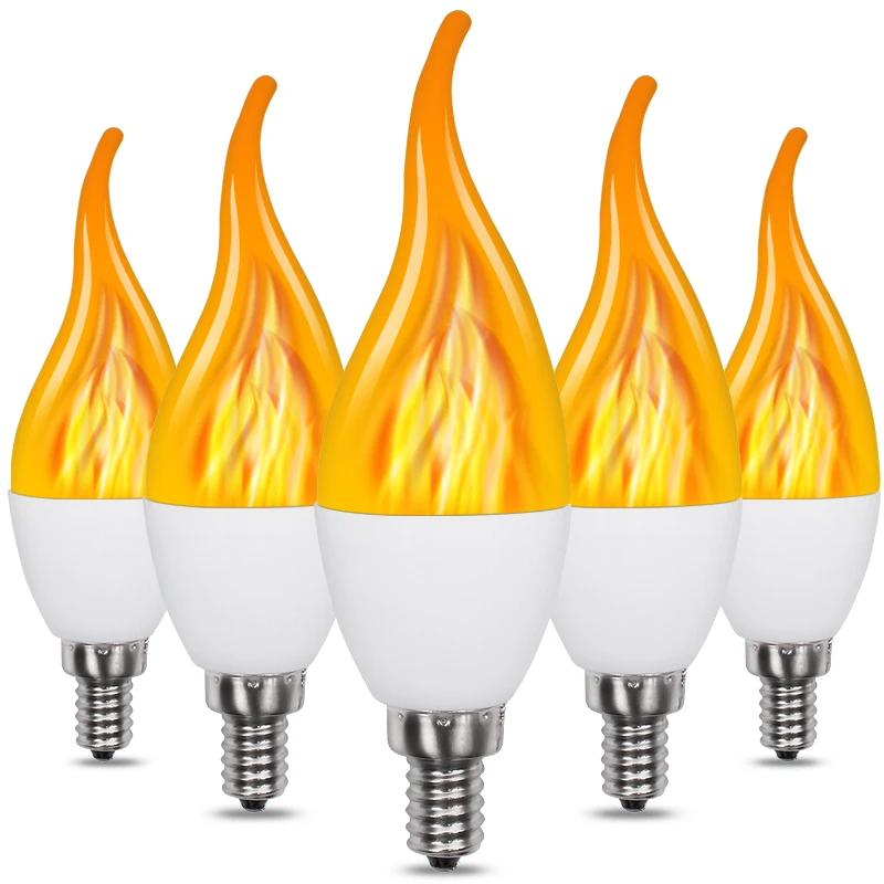 Creative Flickering Led Flame Lamp Light Bulb E12 Watt 85-265 Volt Candelabra Base Fire Effect Candle Bulbs