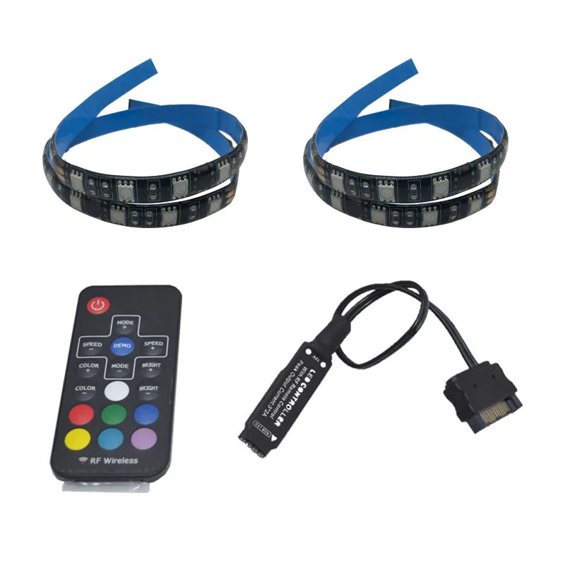 60cm, 5050 SMD 30leds, SATA Contact PC RGB LED Light Strip with RF Wireless Remote Control via Magnetic for Computer Case