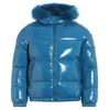 Girls Water Repellent Winter Coat, Neweat Pressure Glossy Down Jacket Detachable Fur