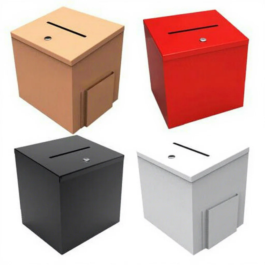 未開封ハーディーnose de diaman ギフトボックス付き Key Drop Metal Donation Box with Lock - Durable Charity Box for