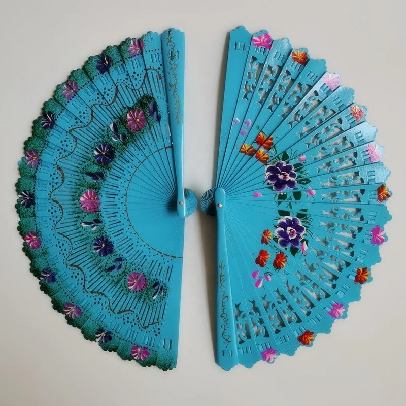 Wedding Hand Painted Spanish Fan Wooden Fans Lady Fan Love Folk Art