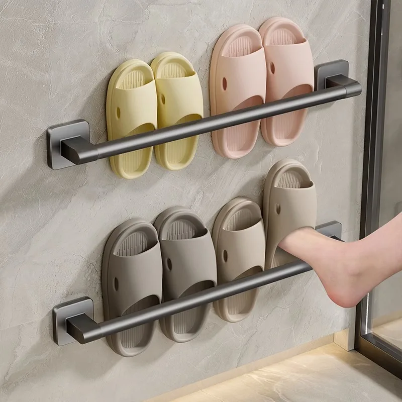 Slipper Rack Design Large Capacity Durable Metal Shoe Rack Wall-Mounted Slipper Racks Low ...