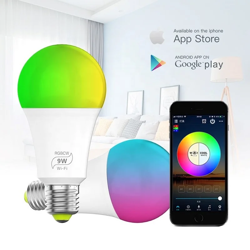Dimmable Lamp Voice Smart Light Wifi LED Bulb Focos With Music For Google Home Alexa Tmall Genie