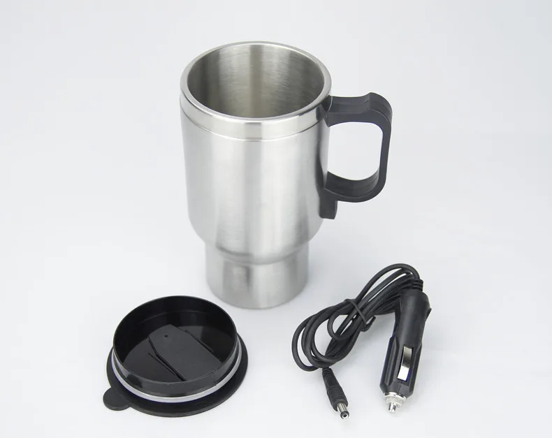 12v travel usb double wall stainless steel heated coffee car electric mug