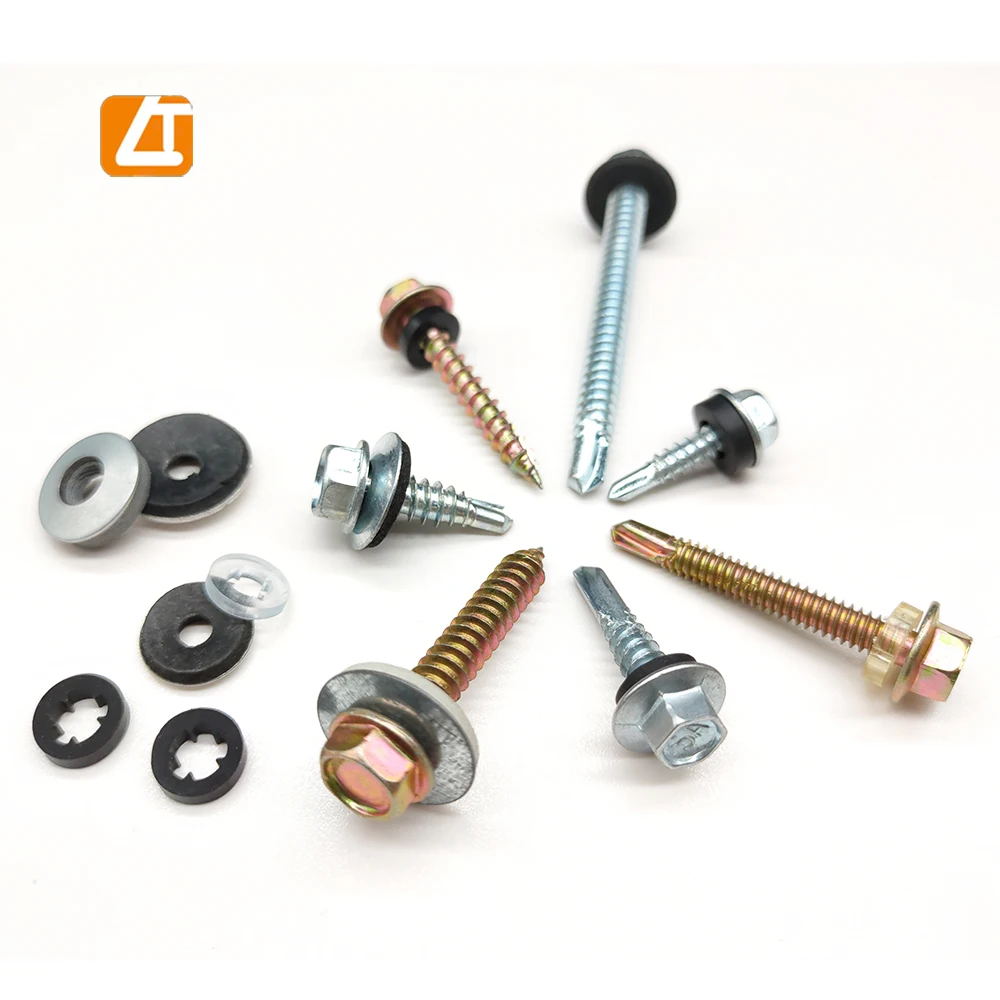 Building Roofing Tek Screws With Rubber Washers Tornillos Hexagonal Hex