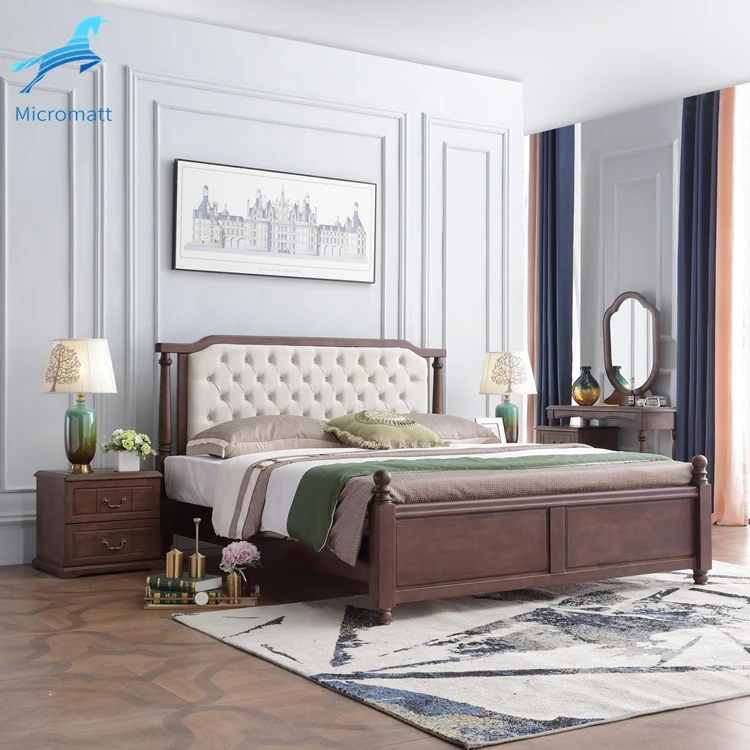 Wholesale Bedroom Furniture Strong Brown Color American Style Solid