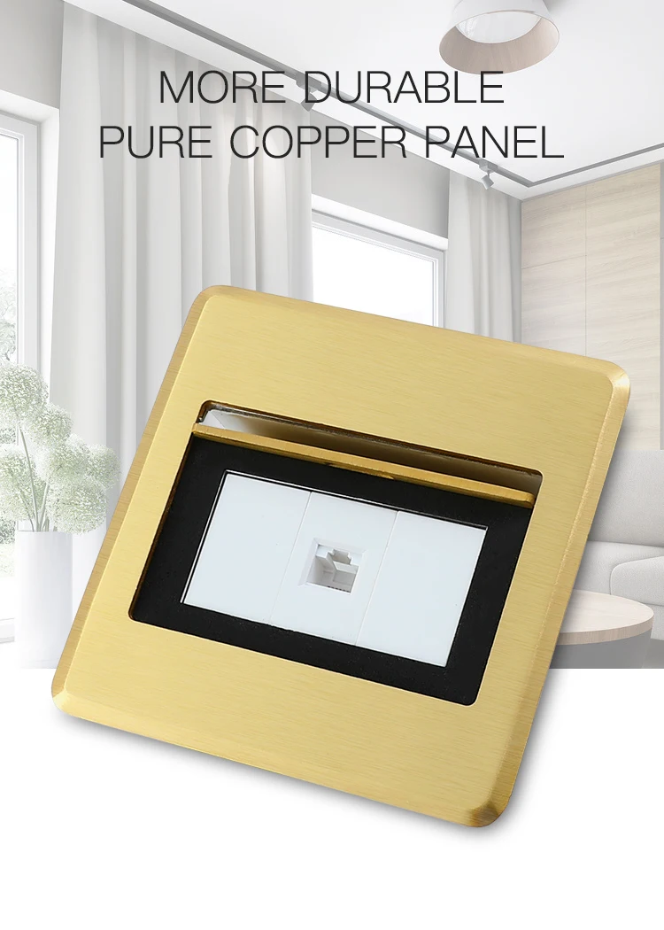 Wholesale rj45 standard brass network  hidden floor socket box