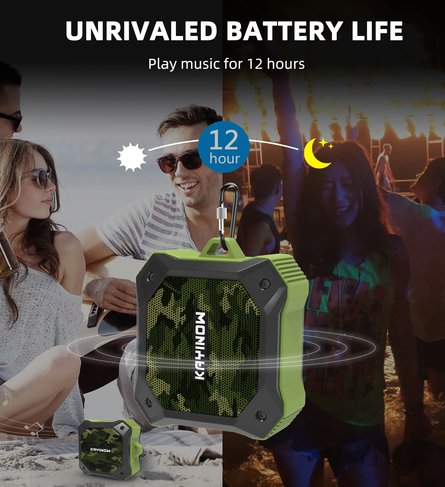 KAYINOW-Private model bluetooth bass speaker D520 Military camouflage Sports wireless waterproof speaker box - ANKUX.COM