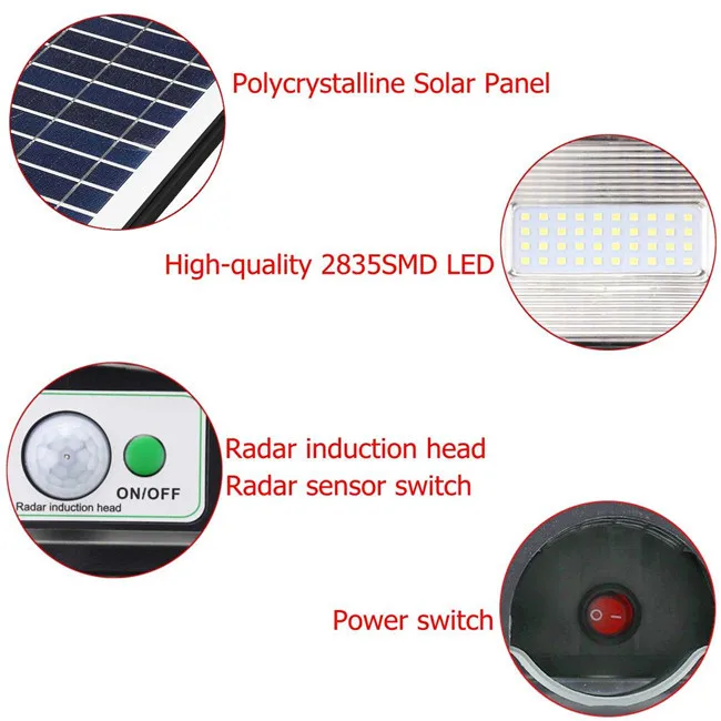 high bright high quality 20W 40W 60W solar integrated motion sensor led solar street light for outdoor long working