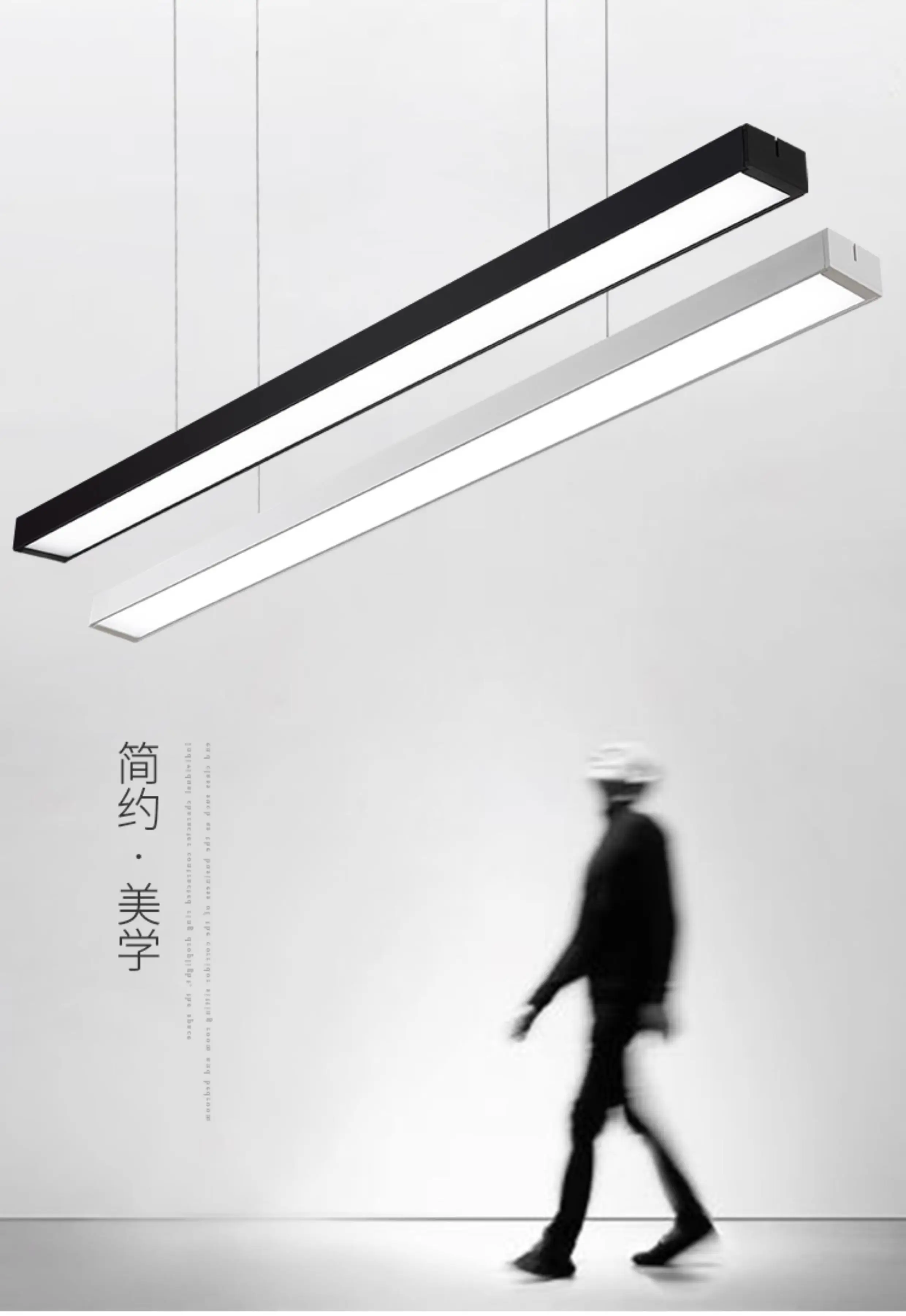 product industrial style office pendant light with led strip for gym shop commercial spaces square design-0