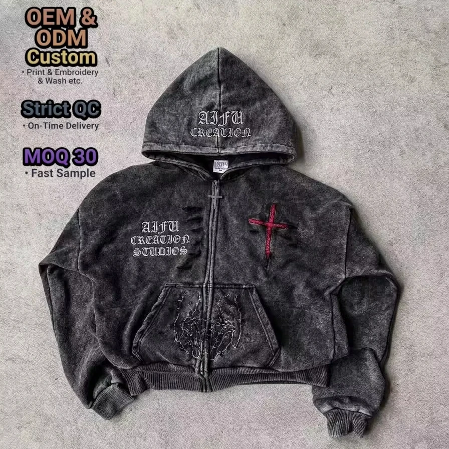 【Opium Collective】bound hoodie Custom Opium Aesthetic 100% Cotton Hoodie Acid Wash Distressed