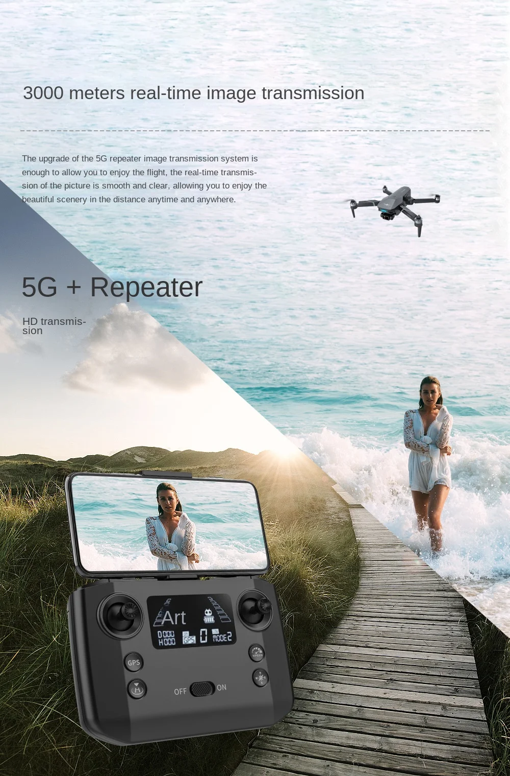 KF101 MAX 4K GPS Drone Camera Beginner Remote UAV EIS Three-Axis Gimbal ...