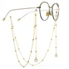 Wholesale Beaded Eyeglasses Chain Sunglasses Cord Strap Gold and Silver Glasses Lanyard with Pear Pendant for Women Girls