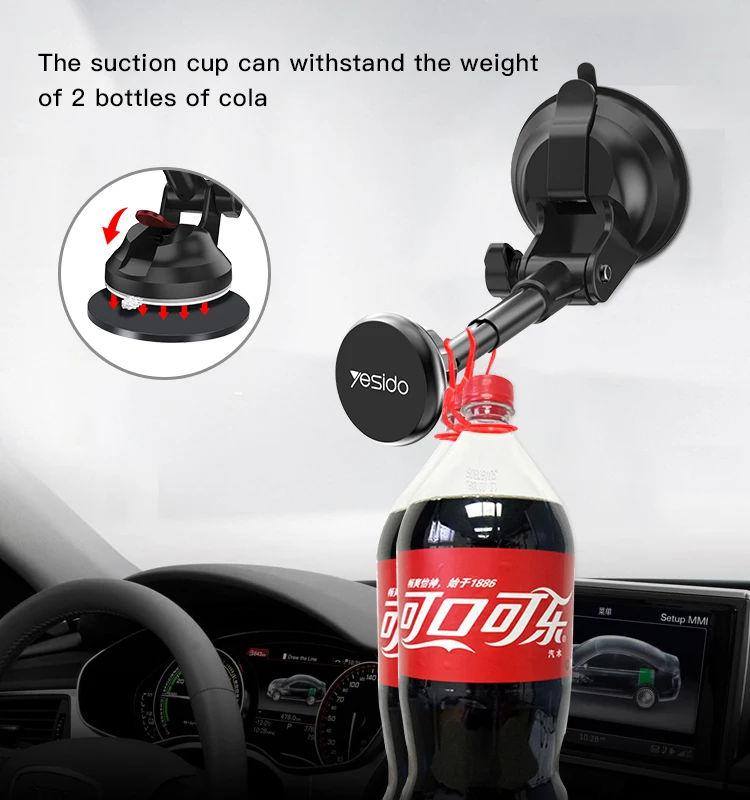 Length Adjustable Telescopic auto tablet mount Windshield 6Pcs Magnet Magnetic Mobile Phone Holder For Car