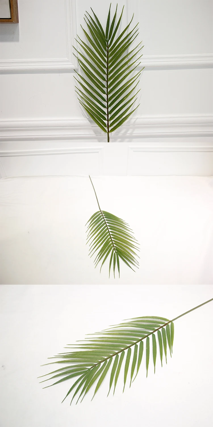 Artificial Palm Tree Leaves Plants Leaf Tropical Plastic Faux Palm Leaf Greenery Arrangement