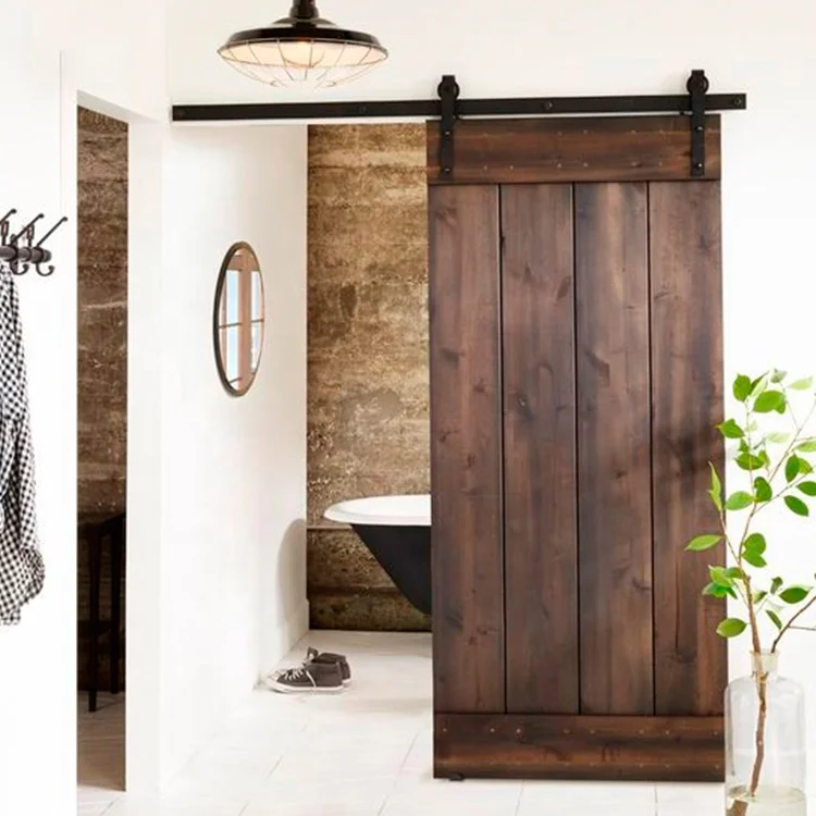 Modern Design Knotty Alder Sliding Barn Door - Solid Wood with Custom ...