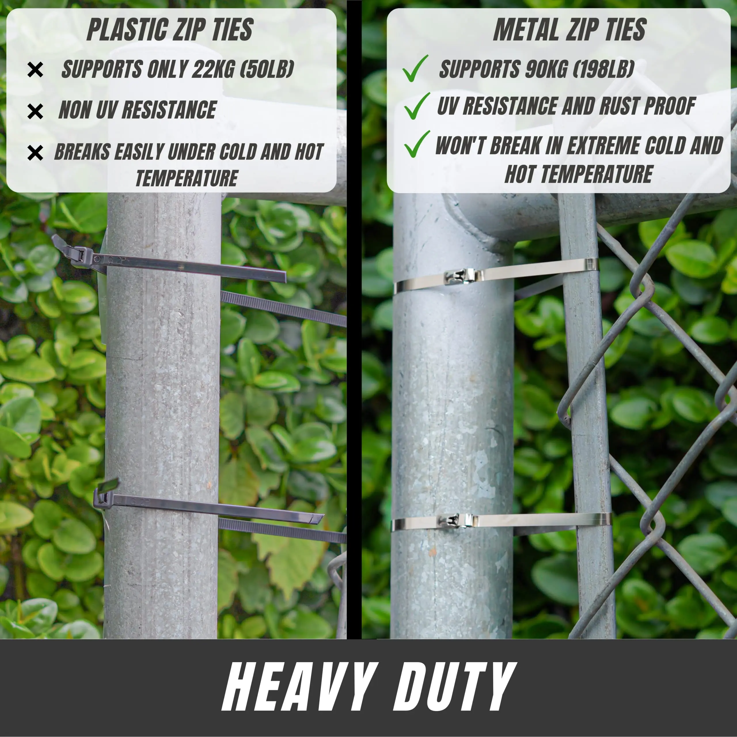 Stainless Steel Cable Zip Tie Ball Exhaust Wrap Coated Selflocking