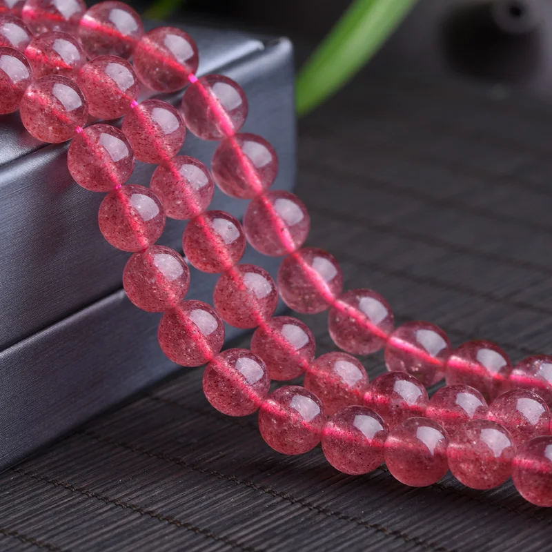 Wholesale Pink Natural Stone Polished Loose Round Beads Red Pink