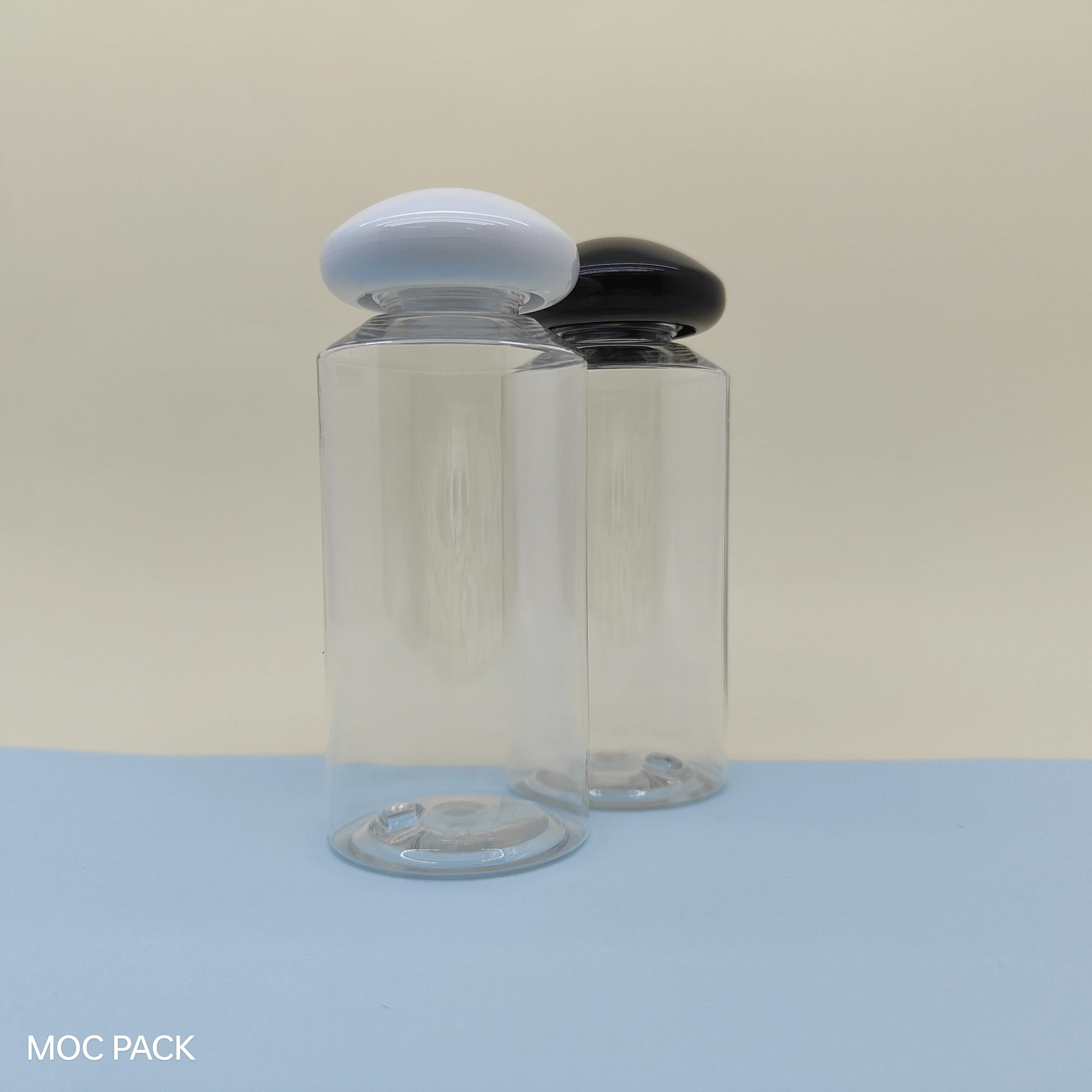 product 24mm black white plastic mushroom shaped double wall screw cap for skin care lotion toner  bottle cosmetic packaging-29